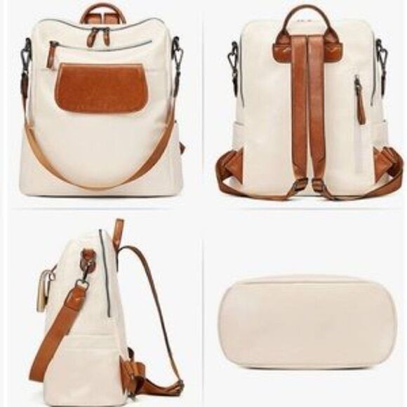 New Convertible Leather Backpack PU Leather Bag Multipurpose Bag - Picture 6 of 8